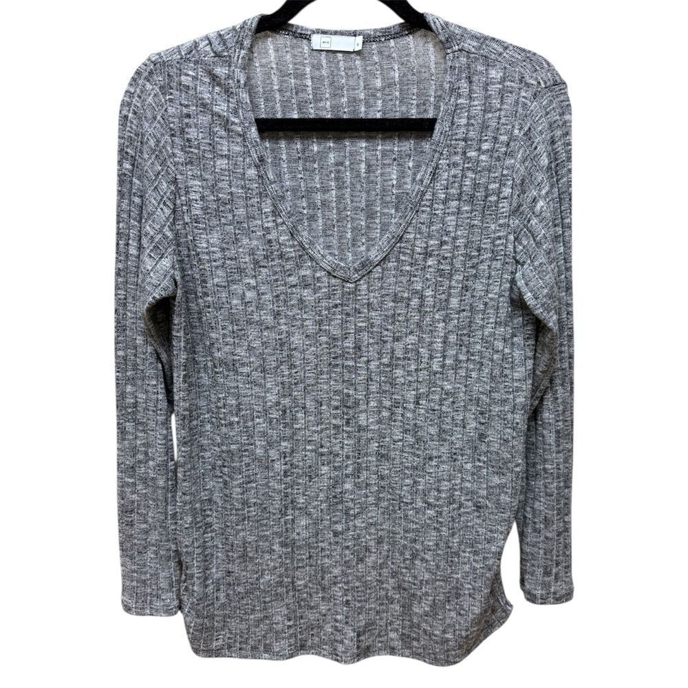 M C Michelle By Comune Grey Ribbed Long Sleeve Sweater. Womens. Sz S - Picture 1 of 11